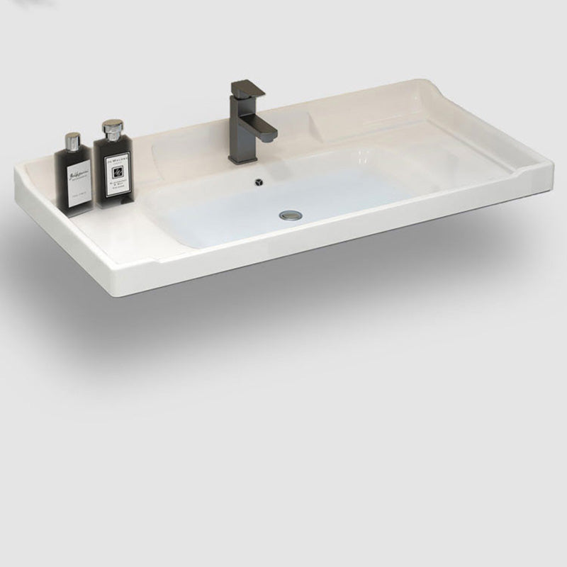 Modern Bathroom Sink Vanity Open Shelf Wall-Mounted Ceramic Top Clearhalo 'Bathroom Remodel & Bathroom Fixtures' 'Bathroom Vanities' 'bathroom_vanities' 'Home Improvement' 'home_improvement' 'home_improvement_bathroom_vanities' 8215905