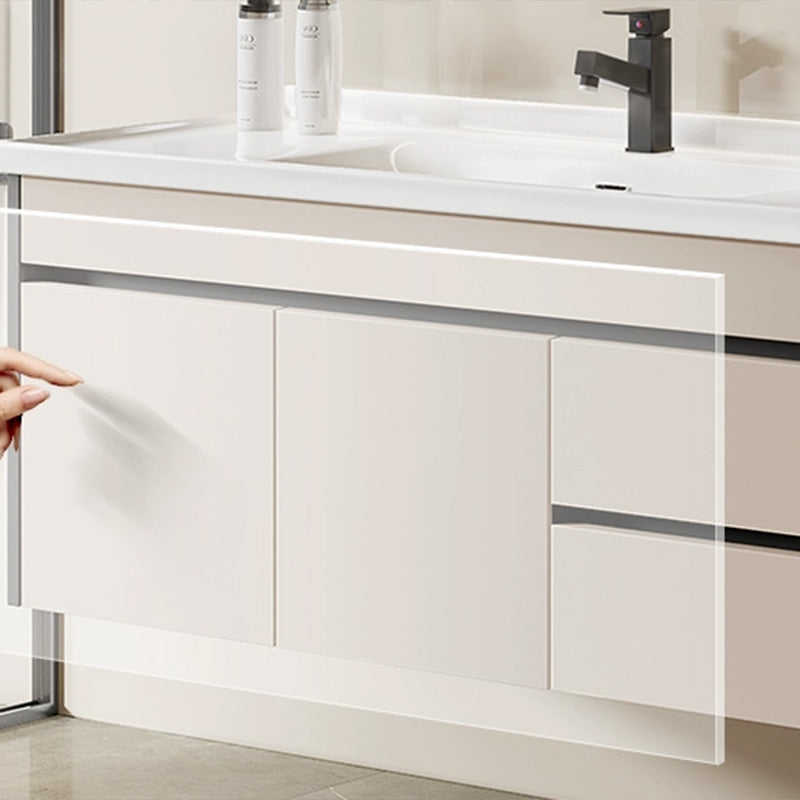 Contemporary Bathroom Sink Vanity Wall Mount Open Shelf with Soft Close Door Clearhalo 'Bathroom Remodel & Bathroom Fixtures' 'Bathroom Vanities' 'bathroom_vanities' 'Home Improvement' 'home_improvement' 'home_improvement_bathroom_vanities' 8215938