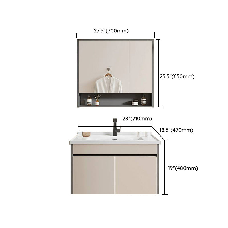 Contemporary Bathroom Sink Vanity Wall Mount Open Shelf with Soft Close Door Clearhalo 'Bathroom Remodel & Bathroom Fixtures' 'Bathroom Vanities' 'bathroom_vanities' 'Home Improvement' 'home_improvement' 'home_improvement_bathroom_vanities' 8215940