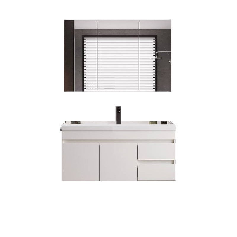 White Modern Wood Rectangular Open Console with Sink Set Faucet Included 36"L x 19"W x 19"H Clearhalo 'Bathroom Remodel & Bathroom Fixtures' 'Bathroom Vanities' 'bathroom_vanities' 'Home Improvement' 'home_improvement' 'home_improvement_bathroom_vanities' 8215954