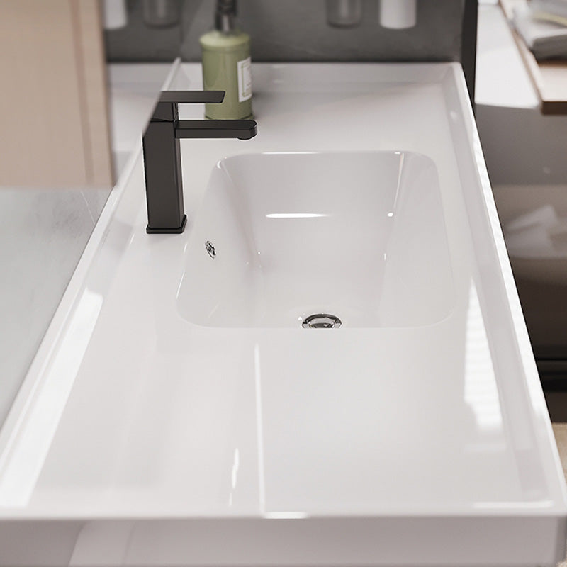 White Modern Wood Rectangular Open Console with Sink Set Faucet Included Clearhalo 'Bathroom Remodel & Bathroom Fixtures' 'Bathroom Vanities' 'bathroom_vanities' 'Home Improvement' 'home_improvement' 'home_improvement_bathroom_vanities' 8215964