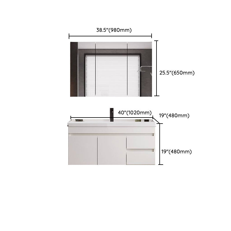 White Modern Wood Rectangular Open Console with Sink Set Faucet Included Clearhalo 'Bathroom Remodel & Bathroom Fixtures' 'Bathroom Vanities' 'bathroom_vanities' 'Home Improvement' 'home_improvement' 'home_improvement_bathroom_vanities' 8215973