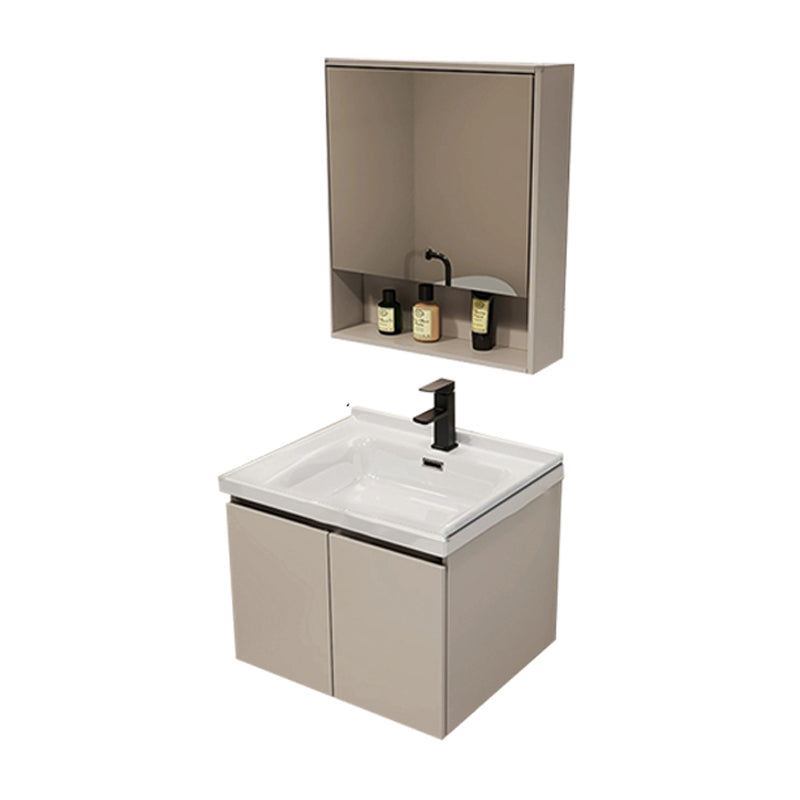 Wall Mount Modern Wood Rectangular Open Console with Sink Set Clearhalo 'Bathroom Remodel & Bathroom Fixtures' 'Bathroom Vanities' 'bathroom_vanities' 'Home Improvement' 'home_improvement' 'home_improvement_bathroom_vanities' 8216234