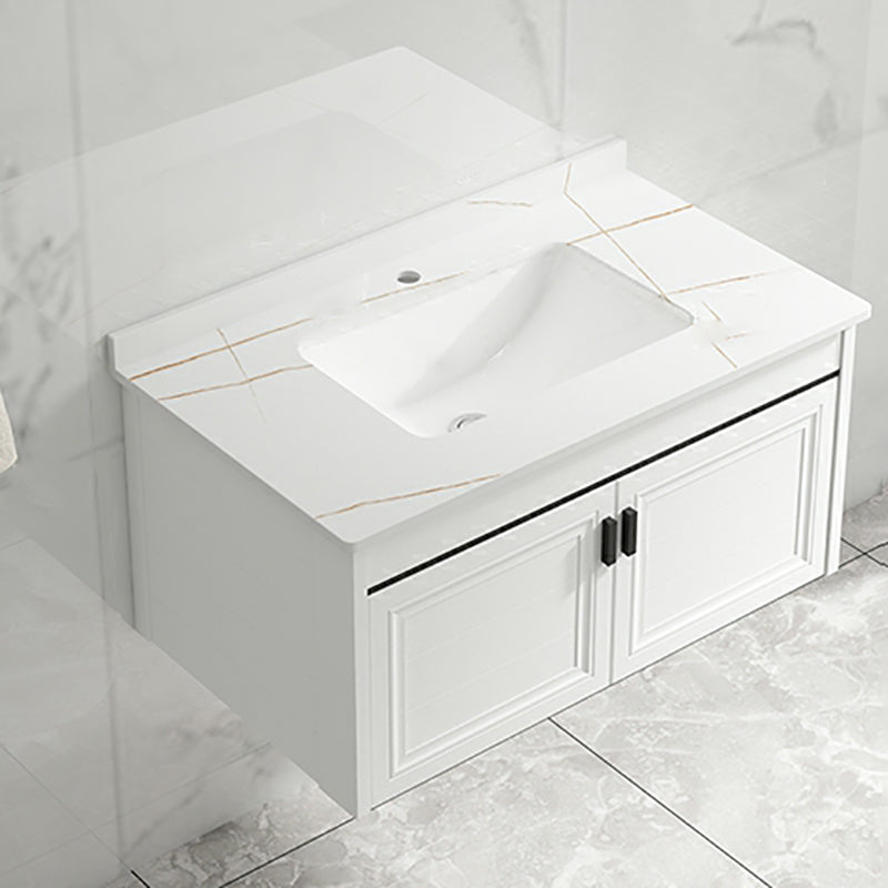 White Modern Single-Sink Wall Mount Open Console with Sink Set Bathroom Vanity Towel Bar Not Included Clearhalo 'Bathroom Remodel & Bathroom Fixtures' 'Bathroom Vanities' 'bathroom_vanities' 'Home Improvement' 'home_improvement' 'home_improvement_bathroom_vanities' 8216686