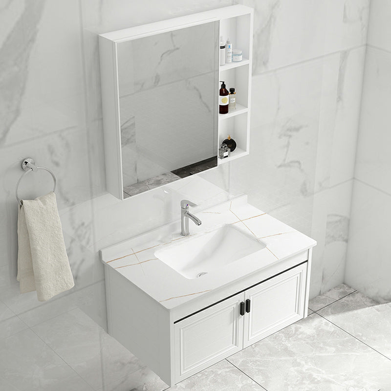 White Modern Single-Sink Wall Mount Open Console with Sink Set Vanity & Faucet & Mirror Cabinet Towel Bar Not Included Clearhalo 'Bathroom Remodel & Bathroom Fixtures' 'Bathroom Vanities' 'bathroom_vanities' 'Home Improvement' 'home_improvement' 'home_improvement_bathroom_vanities' 8216693