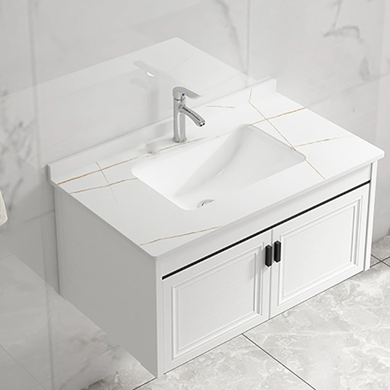 White Modern Single-Sink Wall Mount Open Console with Sink Set Vanity & Faucet Towel Bar Not Included Clearhalo 'Bathroom Remodel & Bathroom Fixtures' 'Bathroom Vanities' 'bathroom_vanities' 'Home Improvement' 'home_improvement' 'home_improvement_bathroom_vanities' 8216697