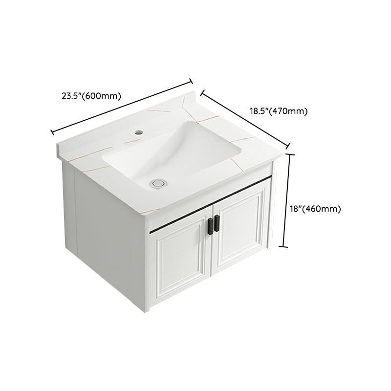 White Modern Single-Sink Wall Mount Open Console with Sink Set Clearhalo 'Bathroom Remodel & Bathroom Fixtures' 'Bathroom Vanities' 'bathroom_vanities' 'Home Improvement' 'home_improvement' 'home_improvement_bathroom_vanities' 8216701