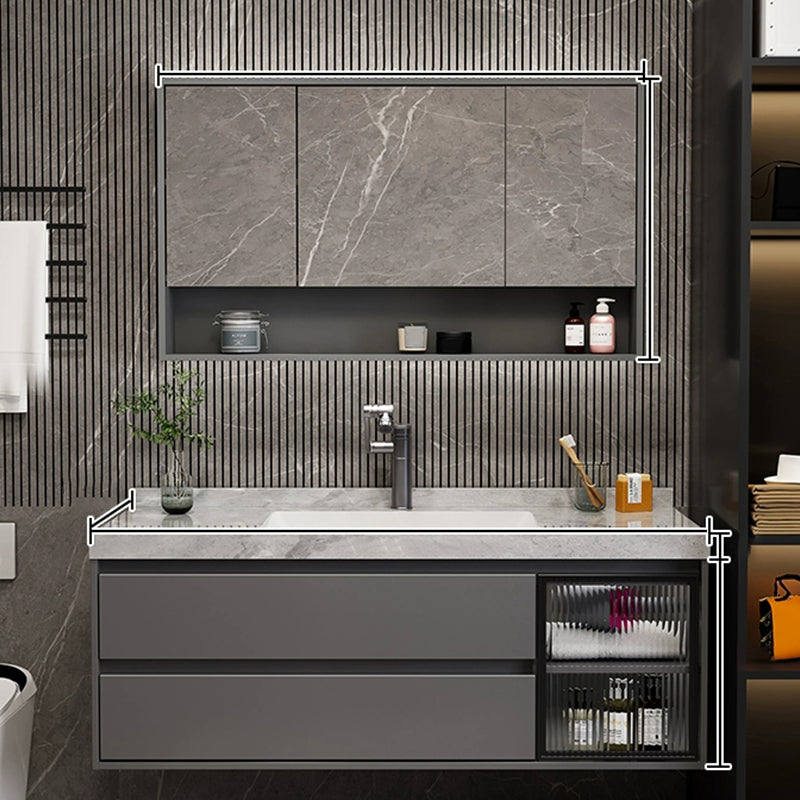 Grey Modern Wood Wall Mount Single-Sink Bathroom Vanity Set Clearhalo 'Bathroom Remodel & Bathroom Fixtures' 'Bathroom Vanities' 'bathroom_vanities' 'Home Improvement' 'home_improvement' 'home_improvement_bathroom_vanities' 8233947