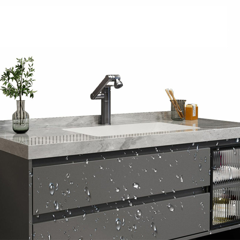 Grey Modern Wood Wall Mount Single-Sink Bathroom Vanity Set Clearhalo 'Bathroom Remodel & Bathroom Fixtures' 'Bathroom Vanities' 'bathroom_vanities' 'Home Improvement' 'home_improvement' 'home_improvement_bathroom_vanities' 8233959