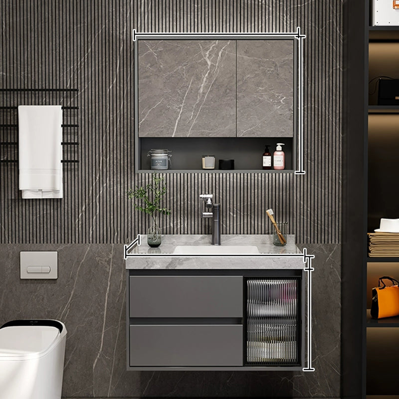 Grey Modern Wood Wall Mount Single-Sink Bathroom Vanity Set Clearhalo 'Bathroom Remodel & Bathroom Fixtures' 'Bathroom Vanities' 'bathroom_vanities' 'Home Improvement' 'home_improvement' 'home_improvement_bathroom_vanities' 8233961
