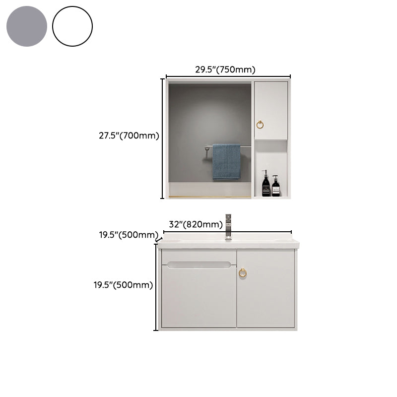 Modern Bathroom Vanity Set Wall Mount Ceramic Top Sink Included Clearhalo 'Bathroom Remodel & Bathroom Fixtures' 'Bathroom Vanities' 'bathroom_vanities' 'Home Improvement' 'home_improvement' 'home_improvement_bathroom_vanities' 8233985