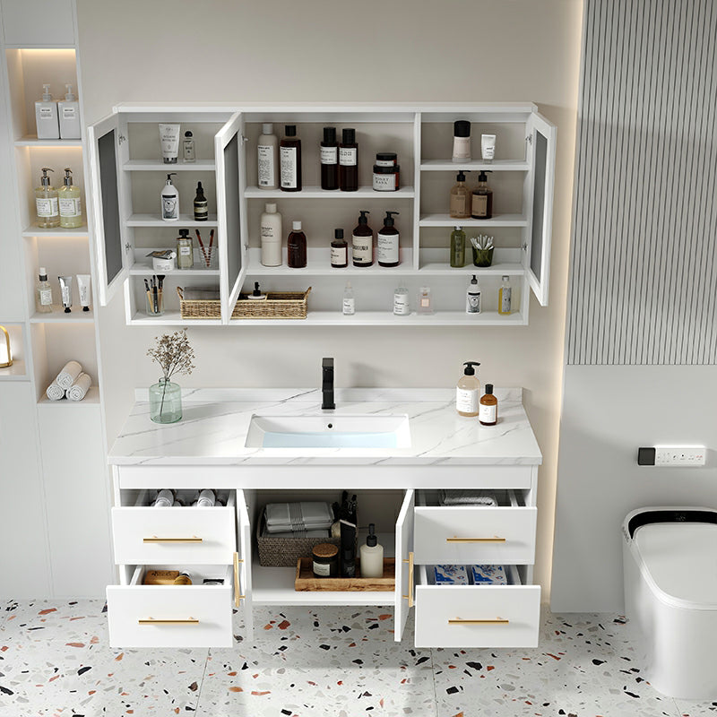 Contemporary Bathroom Vanity Set Wall-Mounted with Soft Close Door Clearhalo 'Bathroom Remodel & Bathroom Fixtures' 'Bathroom Vanities' 'bathroom_vanities' 'Home Improvement' 'home_improvement' 'home_improvement_bathroom_vanities' 8233993