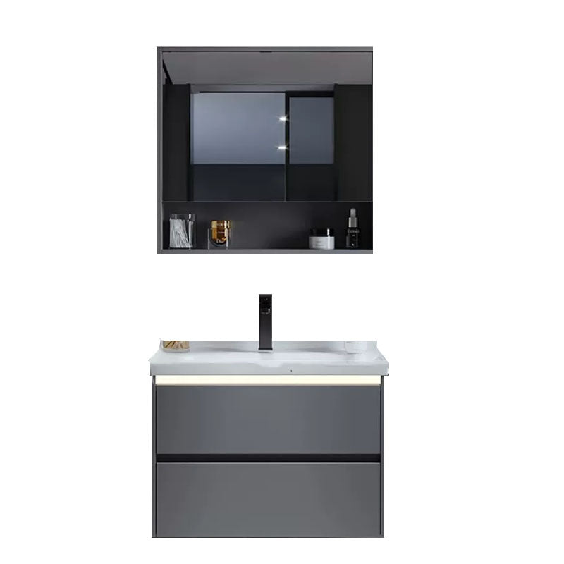 Grey Modern Wall Mounted Standard Open Console with Sink Set Clearhalo 'Bathroom Remodel & Bathroom Fixtures' 'Bathroom Vanities' 'bathroom_vanities' 'Home Improvement' 'home_improvement' 'home_improvement_bathroom_vanities' 8254771