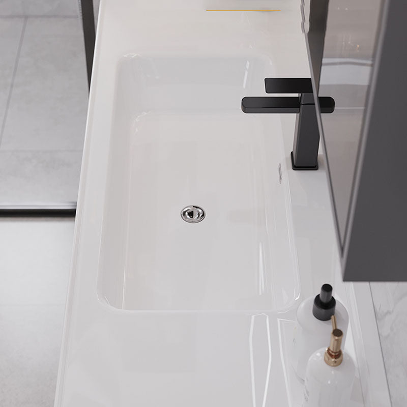 Grey Wall Mounted Standard Single-Sink Rectangular Modern Bathroom Vanity Set Clearhalo 'Bathroom Remodel & Bathroom Fixtures' 'Bathroom Vanities' 'bathroom_vanities' 'Home Improvement' 'home_improvement' 'home_improvement_bathroom_vanities' 8254788