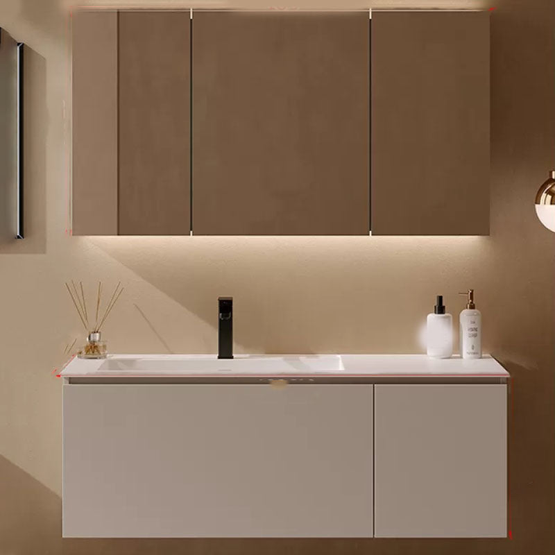 White Wall Mounted Standard Single-Sink Wood Bathroom Vanity Set 47"L x 20"W x 17"H Clearhalo 'Bathroom Remodel & Bathroom Fixtures' 'Bathroom Vanities' 'bathroom_vanities' 'Home Improvement' 'home_improvement' 'home_improvement_bathroom_vanities' 8254803