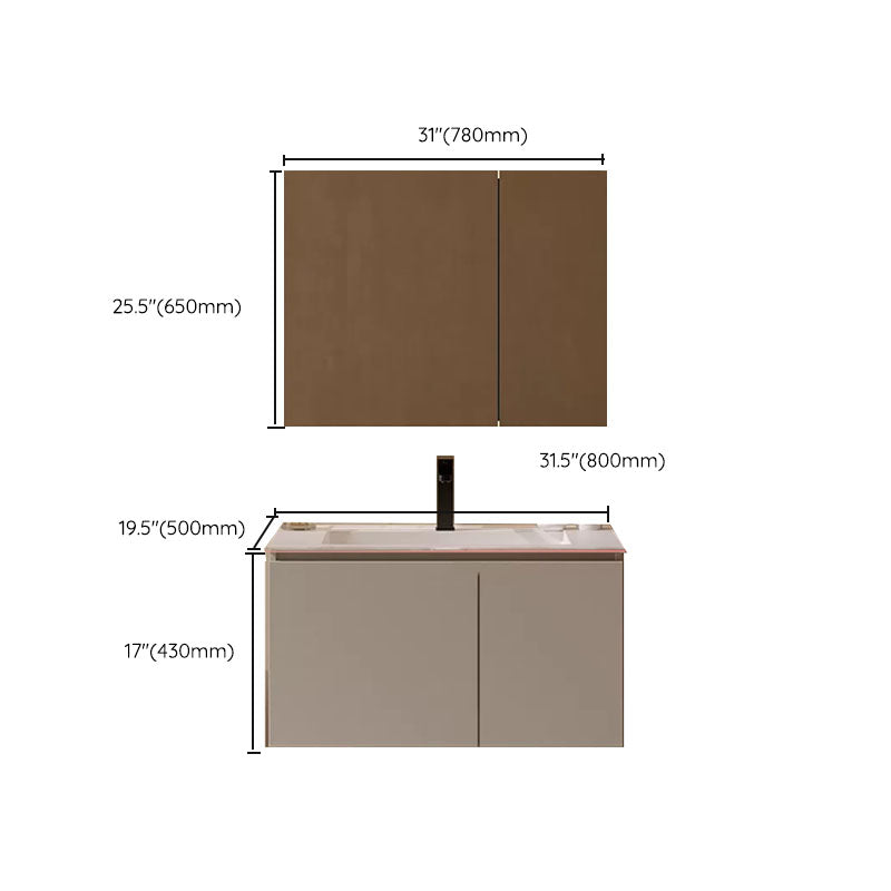 White Wall Mounted Standard Single-Sink Wood Bathroom Vanity Set Clearhalo 'Bathroom Remodel & Bathroom Fixtures' 'Bathroom Vanities' 'bathroom_vanities' 'Home Improvement' 'home_improvement' 'home_improvement_bathroom_vanities' 8254823