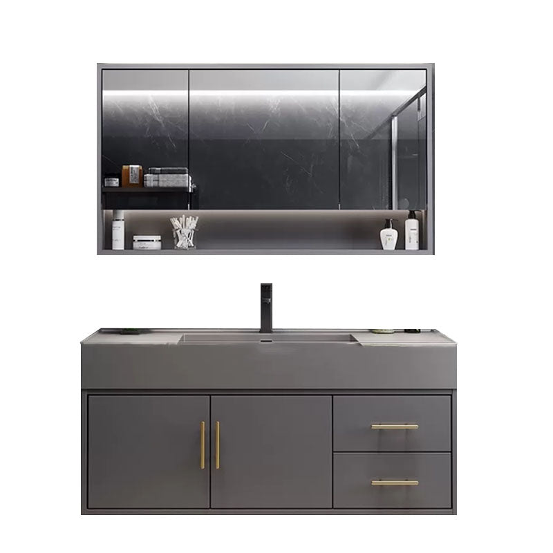 Grey Wall Mounted Standard Wood Modern Bathroom Sink Vanity Clearhalo 'Bathroom Remodel & Bathroom Fixtures' 'Bathroom Vanities' 'bathroom_vanities' 'Home Improvement' 'home_improvement' 'home_improvement_bathroom_vanities' 8254885