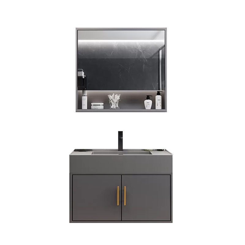 Grey Wall Mounted Standard Wood Modern Bathroom Sink Vanity Clearhalo 'Bathroom Remodel & Bathroom Fixtures' 'Bathroom Vanities' 'bathroom_vanities' 'Home Improvement' 'home_improvement' 'home_improvement_bathroom_vanities' 8254894