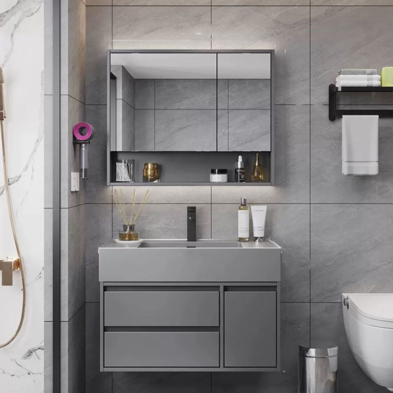 Grey Modern Wood Wall Mounted Standard Bathroom Vanity Set with Sink Clearhalo 'Bathroom Remodel & Bathroom Fixtures' 'Bathroom Vanities' 'bathroom_vanities' 'Home Improvement' 'home_improvement' 'home_improvement_bathroom_vanities' 8254904