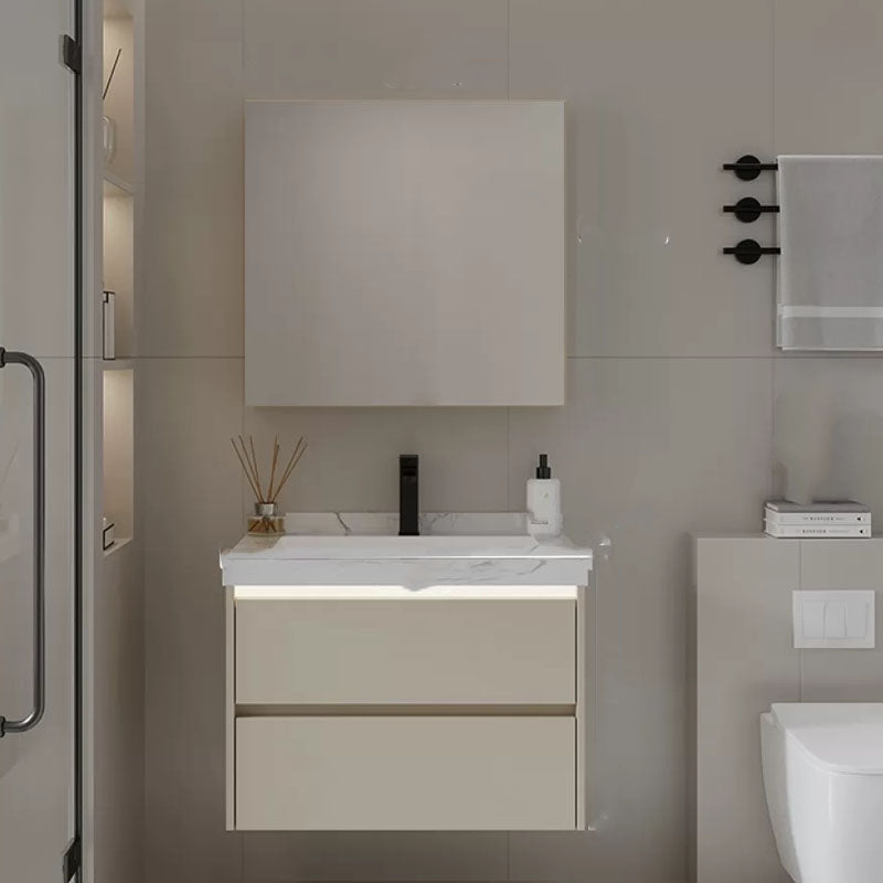 Wall Mounted Standard White Wood Modern Open Console with Sink Set 24"L x 20"W x 20"H Full Mirror Cabinet Clearhalo 'Bathroom Remodel & Bathroom Fixtures' 'Bathroom Vanities' 'bathroom_vanities' 'Home Improvement' 'home_improvement' 'home_improvement_bathroom_vanities' 8254922