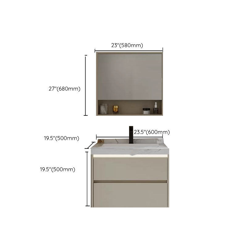 Wall Mounted Standard White Wood Modern Open Console with Sink Set Clearhalo 'Bathroom Remodel & Bathroom Fixtures' 'Bathroom Vanities' 'bathroom_vanities' 'Home Improvement' 'home_improvement' 'home_improvement_bathroom_vanities' 8254931