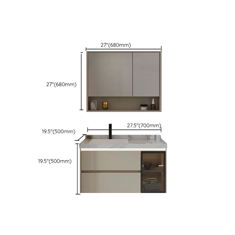 Wall Mounted Standard White Wood Modern Open Console with Sink Set Clearhalo 'Bathroom Remodel & Bathroom Fixtures' 'Bathroom Vanities' 'bathroom_vanities' 'Home Improvement' 'home_improvement' 'home_improvement_bathroom_vanities' 8254933