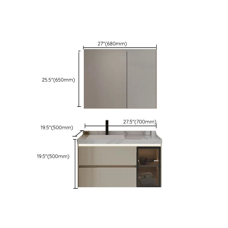 Wall Mounted Standard White Wood Modern Open Console with Sink Set Clearhalo 'Bathroom Remodel & Bathroom Fixtures' 'Bathroom Vanities' 'bathroom_vanities' 'Home Improvement' 'home_improvement' 'home_improvement_bathroom_vanities' 8254934