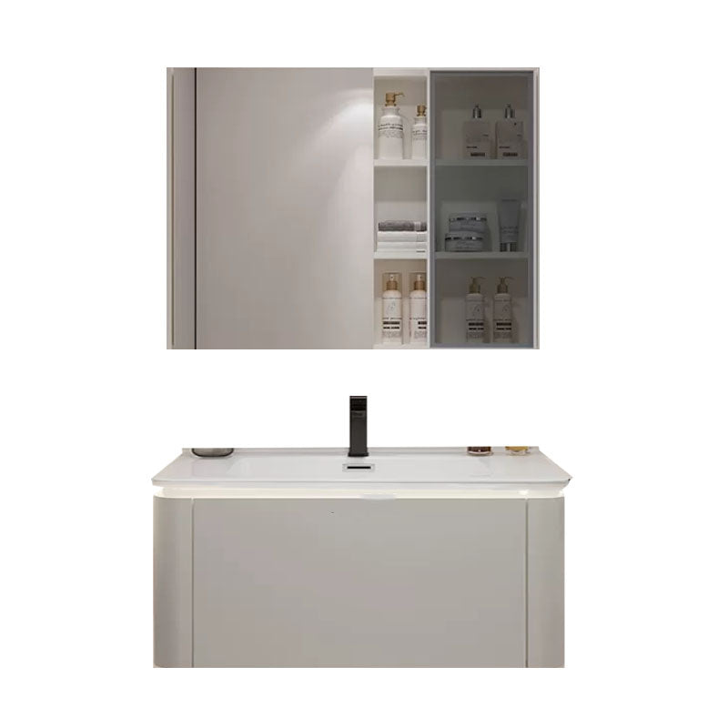 White Rectangular Single-Sink Open Console with Sink Set Sink Included Clearhalo 'Bathroom Remodel & Bathroom Fixtures' 'Bathroom Vanities' 'bathroom_vanities' 'Home Improvement' 'home_improvement' 'home_improvement_bathroom_vanities' 8254948