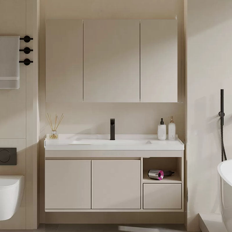 White Modern Rectangular Wall Mounted Standard Bathroom Sink Vanity Full Mirror Cabinet Clearhalo 'Bathroom Remodel & Bathroom Fixtures' 'Bathroom Vanities' 'bathroom_vanities' 'Home Improvement' 'home_improvement' 'home_improvement_bathroom_vanities' 8254956