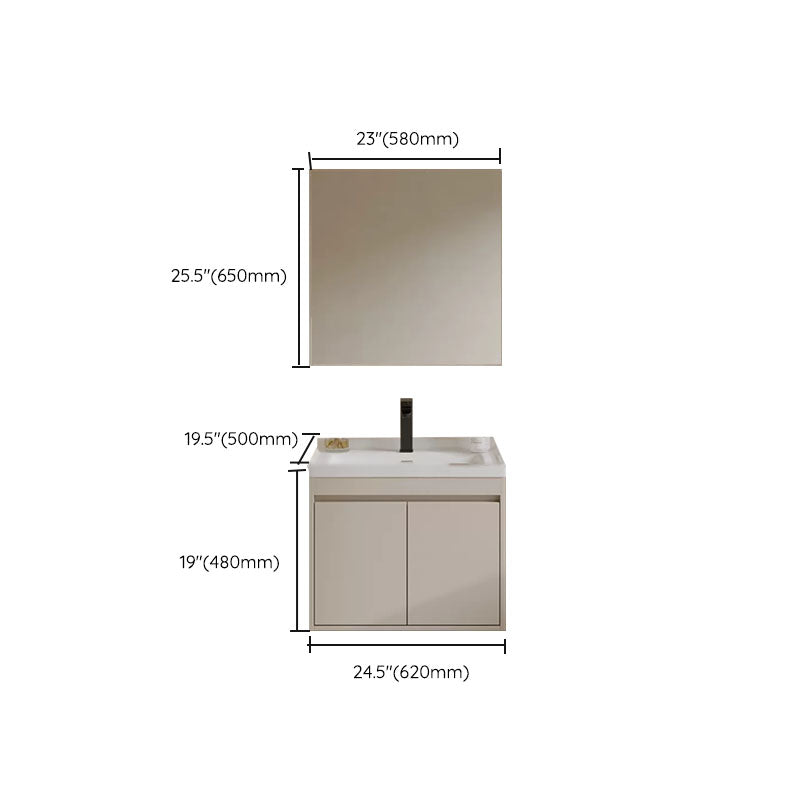 White Modern Rectangular Wall Mounted Standard Bathroom Sink Vanity Clearhalo 'Bathroom Remodel & Bathroom Fixtures' 'Bathroom Vanities' 'bathroom_vanities' 'Home Improvement' 'home_improvement' 'home_improvement_bathroom_vanities' 8254971