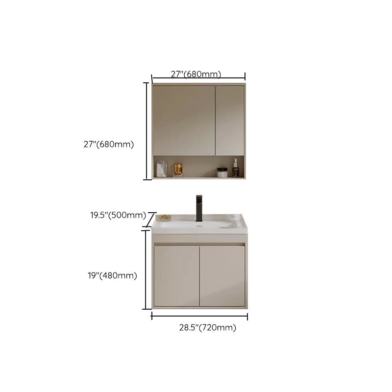 White Modern Rectangular Wall Mounted Standard Bathroom Sink Vanity Clearhalo 'Bathroom Remodel & Bathroom Fixtures' 'Bathroom Vanities' 'bathroom_vanities' 'Home Improvement' 'home_improvement' 'home_improvement_bathroom_vanities' 8254974