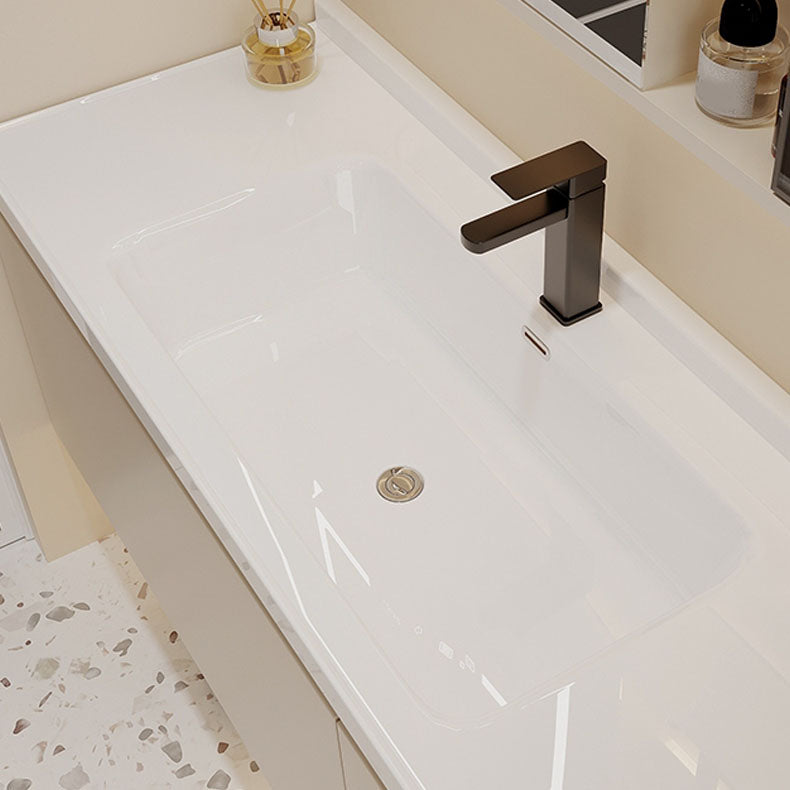 Modern White Wall Mounted Standard Wood Open Console with Sink Set Clearhalo 'Bathroom Remodel & Bathroom Fixtures' 'Bathroom Vanities' 'bathroom_vanities' 'Home Improvement' 'home_improvement' 'home_improvement_bathroom_vanities' 8262350