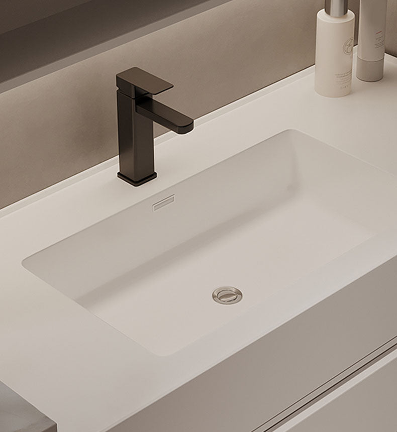 White Modern Rectangular Wall Mounted Standard Bathroom Vanity Set Clearhalo 'Bathroom Remodel & Bathroom Fixtures' 'Bathroom Vanities' 'bathroom_vanities' 'Home Improvement' 'home_improvement' 'home_improvement_bathroom_vanities' 8262368