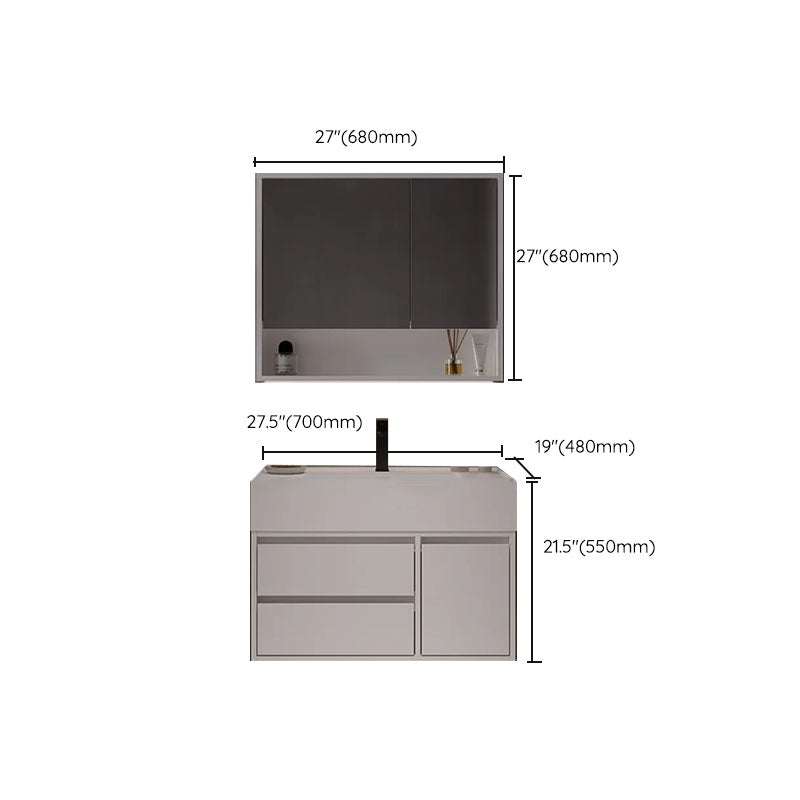 White Modern Rectangular Wall Mounted Standard Bathroom Vanity Set Clearhalo 'Bathroom Remodel & Bathroom Fixtures' 'Bathroom Vanities' 'bathroom_vanities' 'Home Improvement' 'home_improvement' 'home_improvement_bathroom_vanities' 8262375