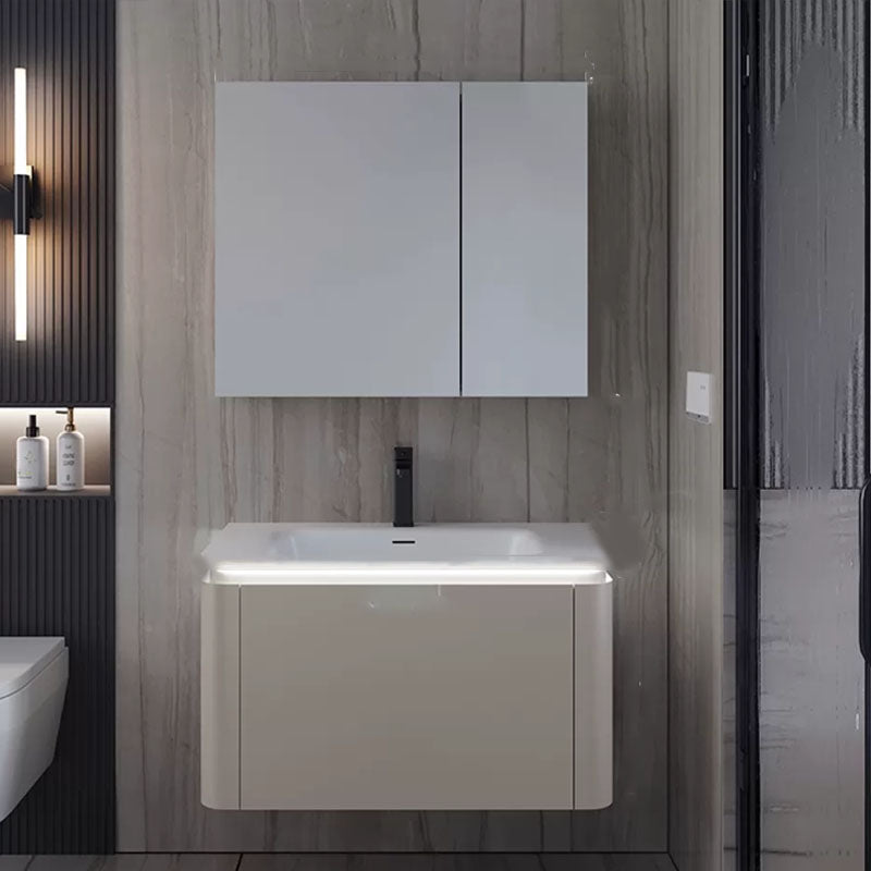 Modern Rectangular Wall Mounted Standard Open Console with Sink Set Clearhalo 'Bathroom Remodel & Bathroom Fixtures' 'Bathroom Vanities' 'bathroom_vanities' 'Home Improvement' 'home_improvement' 'home_improvement_bathroom_vanities' 8262388