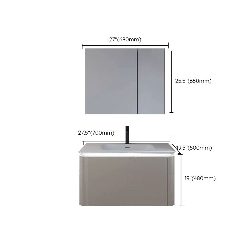 Modern Rectangular Wall Mounted Standard Open Console with Sink Set Clearhalo 'Bathroom Remodel & Bathroom Fixtures' 'Bathroom Vanities' 'bathroom_vanities' 'Home Improvement' 'home_improvement' 'home_improvement_bathroom_vanities' 8262391