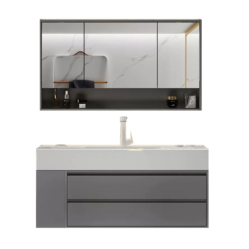Modern Wall Mounted Standard Single-Sink Open Console with Sink Set Clearhalo 'Bathroom Remodel & Bathroom Fixtures' 'Bathroom Vanities' 'bathroom_vanities' 'Home Improvement' 'home_improvement' 'home_improvement_bathroom_vanities' 8262414