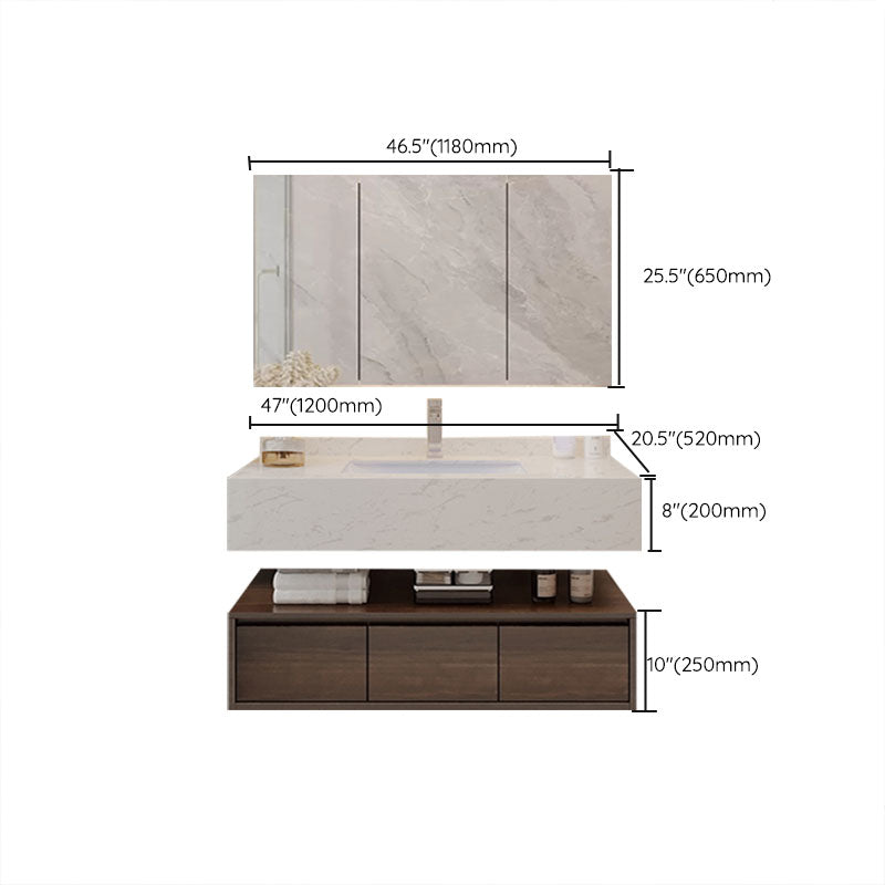 Modern Wall Mount Rectangular Bathroom Vanity Set Sink Included Clearhalo 'Bathroom Remodel & Bathroom Fixtures' 'Bathroom Vanities' 'bathroom_vanities' 'Home Improvement' 'home_improvement' 'home_improvement_bathroom_vanities' 8262441