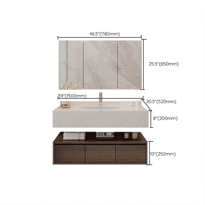 Modern Wall Mount Rectangular Bathroom Vanity Set Sink Included Clearhalo 'Bathroom Remodel & Bathroom Fixtures' 'Bathroom Vanities' 'bathroom_vanities' 'Home Improvement' 'home_improvement' 'home_improvement_bathroom_vanities' 8262443