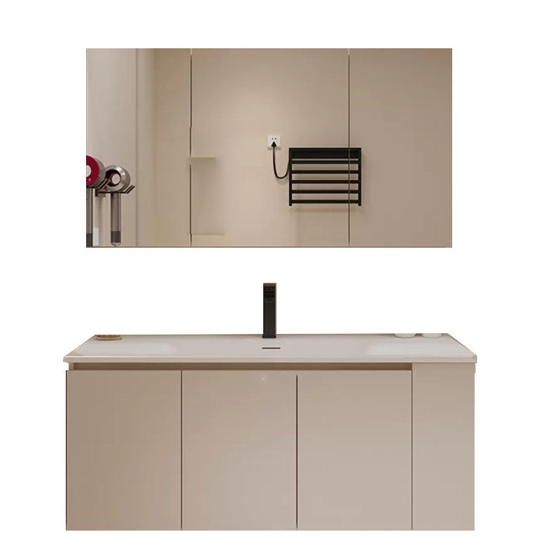White Wood Wall Mounted Standard Modern Open Console with Sink Set Clearhalo 'Bathroom Remodel & Bathroom Fixtures' 'Bathroom Vanities' 'bathroom_vanities' 'Home Improvement' 'home_improvement' 'home_improvement_bathroom_vanities' 8262448