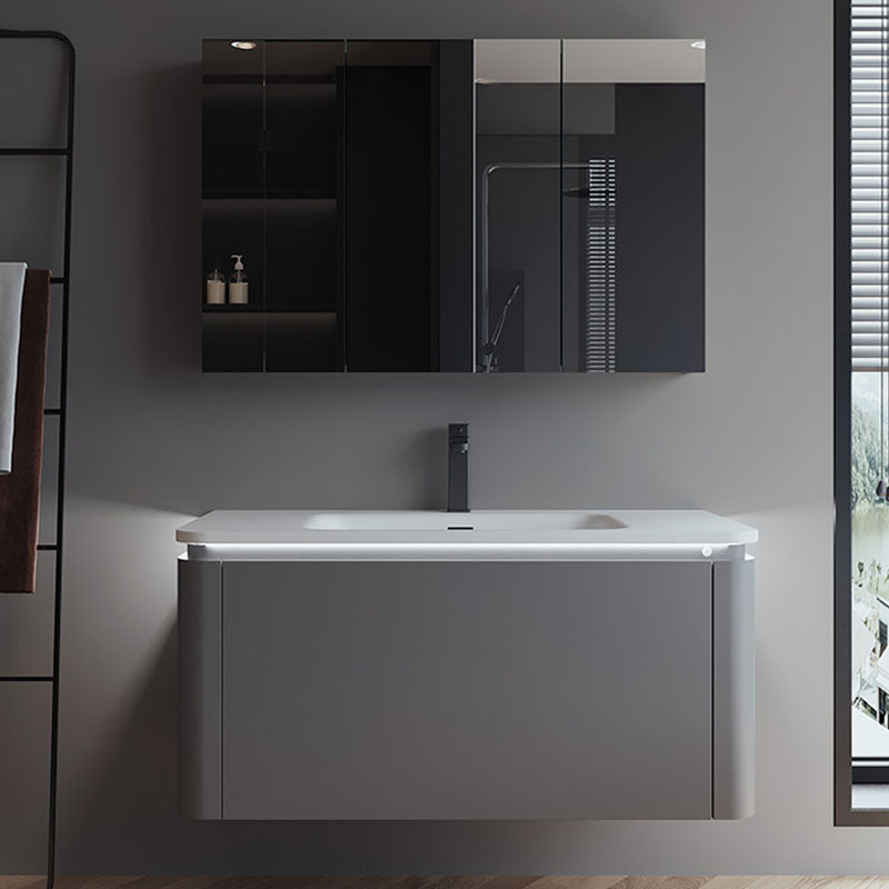 Grey Wood Modern Rectangular Wall Mounted Standard Bathroom Vanity Set Clearhalo 'Bathroom Remodel & Bathroom Fixtures' 'Bathroom Vanities' 'bathroom_vanities' 'Home Improvement' 'home_improvement' 'home_improvement_bathroom_vanities' 8262461