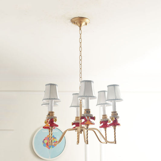 Modern Bell Shape Hanging Lamp Fixture 6 Lights Resin Hanging Chandelier in White for Living Room Clearhalo 'Ceiling Lights' 'Chandeliers' Lighting' options 82765