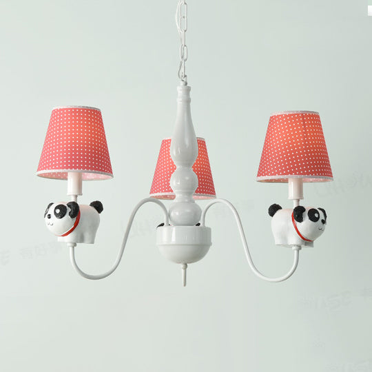 Kindergarten Sheep Hanging Lamp Fabric 3 Lights Cartoon Hanging Pendant Lights Clearhalo 'Ceiling Lights' 'Chandeliers' Lighting' options 82772