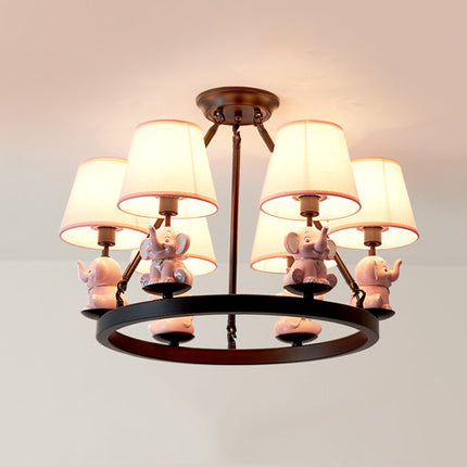 Modern Contemporary Elephant Hanging Lights 6 Lights Metal Hanging Chandelier for Living Room Pink Clearhalo 'Ceiling Lights' 'Chandeliers' Lighting' options 82954_611f2daa-2ea0-4afe-8e60-1f3ed4c7ff4b