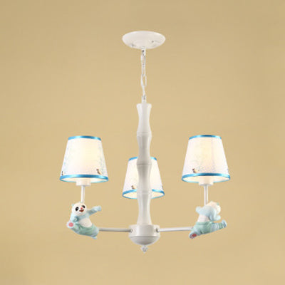 Cartoon Running Panda Hanging Lights Fabric Hanging Chandelier for Living Room 3 Blue Clearhalo 'Ceiling Lights' 'Chandeliers' Lighting' options 83141_b6c81ea4-55fe-4caa-8f35-8600e41349b0