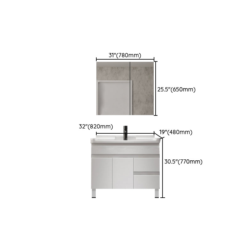 Modern Single-Sink White Wood Bathroom Vanity Cabinet with Soft Close Door Clearhalo 'Bathroom Remodel & Bathroom Fixtures' 'Bathroom Vanities' 'bathroom_vanities' 'Home Improvement' 'home_improvement' 'home_improvement_bathroom_vanities' 8317771