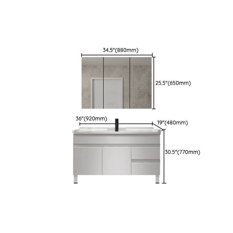 Modern Single-Sink White Wood Bathroom Vanity Cabinet with Soft Close Door Clearhalo 'Bathroom Remodel & Bathroom Fixtures' 'Bathroom Vanities' 'bathroom_vanities' 'Home Improvement' 'home_improvement' 'home_improvement_bathroom_vanities' 8317772