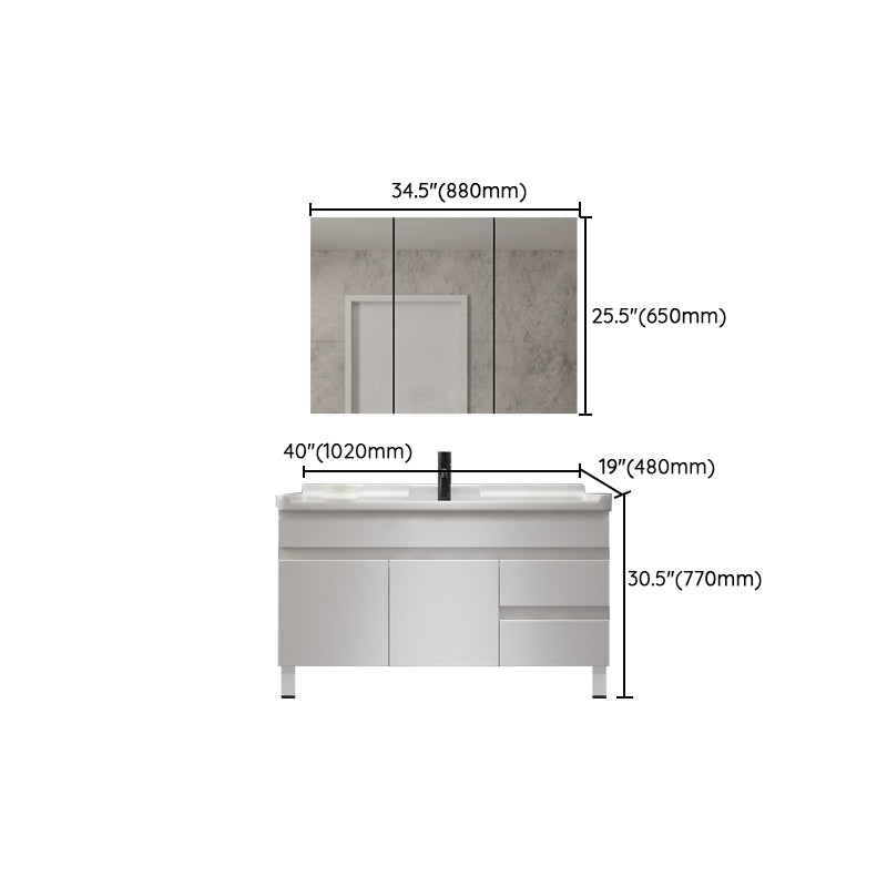 Modern Single-Sink White Wood Bathroom Vanity Cabinet with Soft Close Door Clearhalo 'Bathroom Remodel & Bathroom Fixtures' 'Bathroom Vanities' 'bathroom_vanities' 'Home Improvement' 'home_improvement' 'home_improvement_bathroom_vanities' 8317773