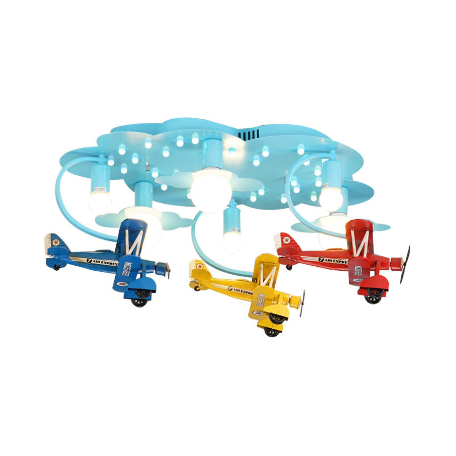 Kid Bedroom Fighter Plane Ceiling Light Fixture Metal Modern Flush Mount Ceiling Light Clearhalo 'Ceiling Lights' 'Close To Ceiling Lights' 'Close to ceiling' 'Flush mount' Lighting' 83292