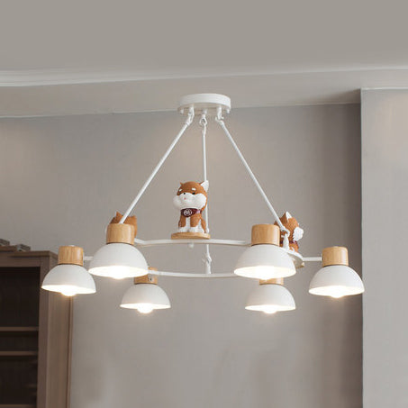 Metal Dog Hanging Pendant Lights Modern Hanging Ceiling Fixtures for Living Room 6 White B Clearhalo 'Ceiling Lights' 'Chandeliers' Lighting' options 83450_73e0d3f8-b6ea-4137-9535-d433629ea6e8